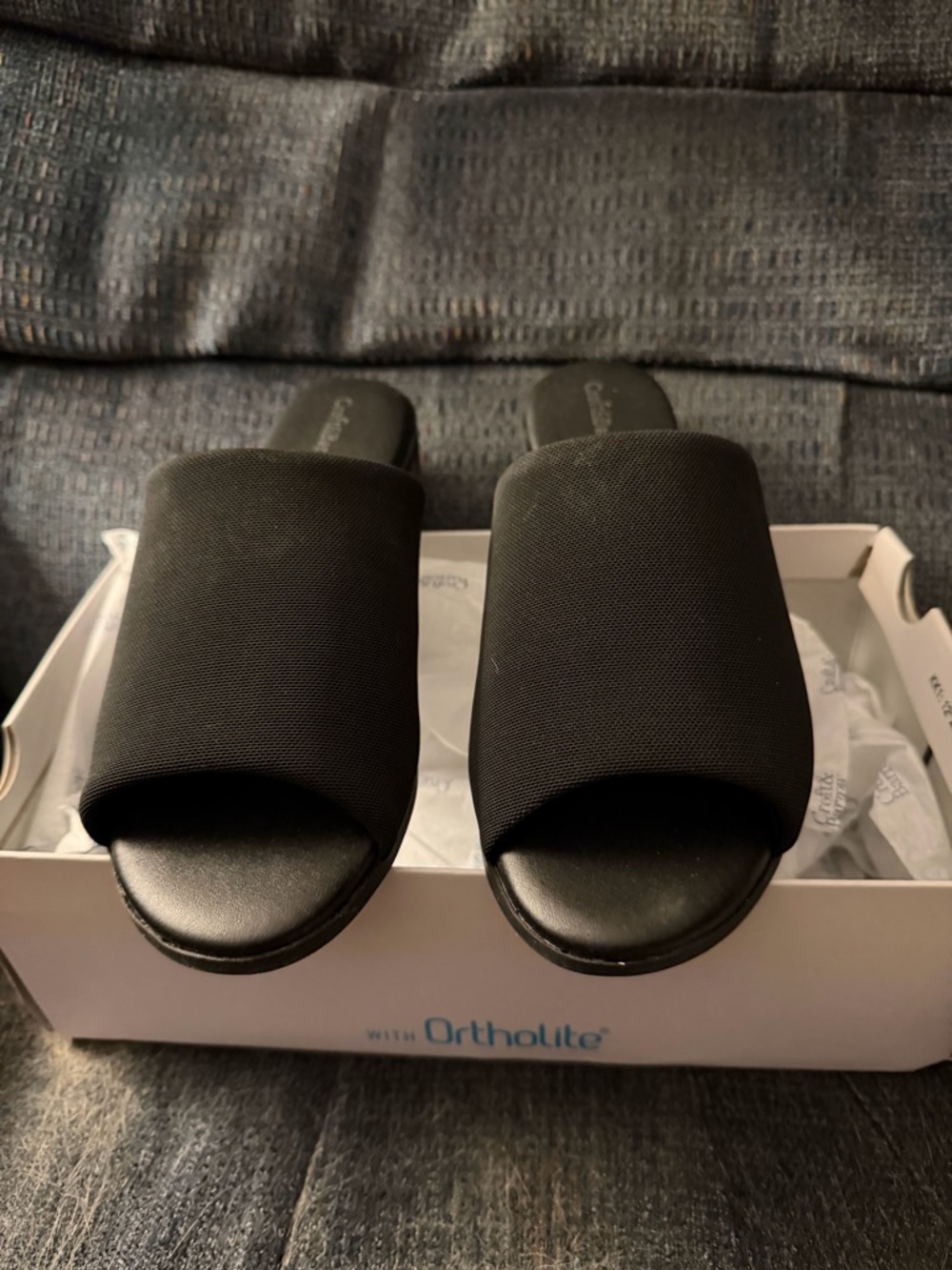 croft & barrow Black Wide Slide Mule